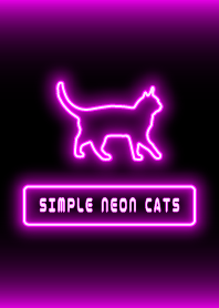 Kucing neon sederhana: hitam merah muda