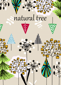 北欧デザインの森の中・ベージュ