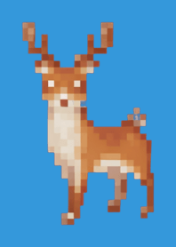 Deer Pixel Art Theme  Blue 02