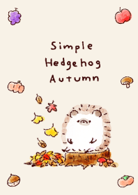 簡單的 刺猬 秋天 米色紅色