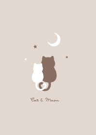 Cat & Moon 2 (snuggling)/ beige