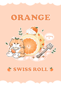 Orange Swiss Roll - orange cat