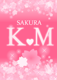 K&M イニシャル 運気UP!かわいい桜デザイン