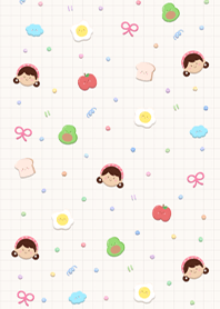 Cute girl with breakfast 3 (Pp)