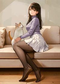 貓咪朋友-美麗的都市女孩與貓1.1 咖啡色