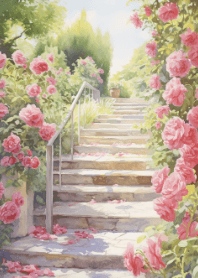 浪漫玫瑰花小路