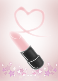 Heart and pink beige lipstick(Theme)