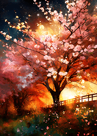 Beautiful night cherry blossoms#809
