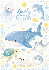 brown Happy Ocean Friends
