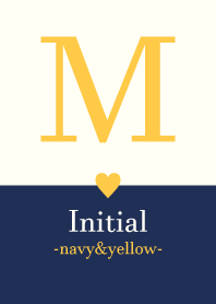 Initial "M" -navy&yellow-