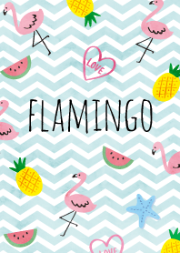 Tropical Flamingo-blue wave-