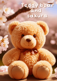brown Teddy bear and sakura 02_2