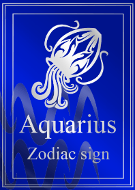 黄道十二宫水瓶座银色和蓝色 2019
