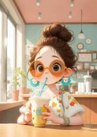 Cute Girl and Smoothie V.1
