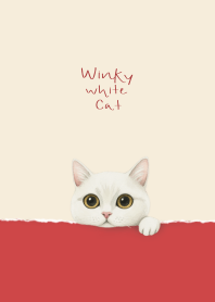 Winky White Cat Red Beige