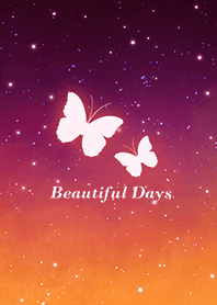 ผีเสื้อ/ท้องฟ้ายามค่ำคืน/สีเหลือง สีแดง