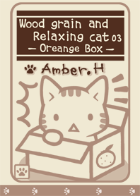 Wood grain and Relaxing cat No.03