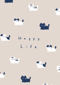 .貓.　beige navy