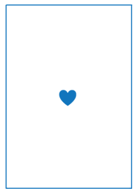 シンプル ハート /白と青