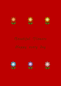 いくつかの小さな花（赤）