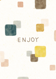 Watercolor square Brown Navy23 Japan