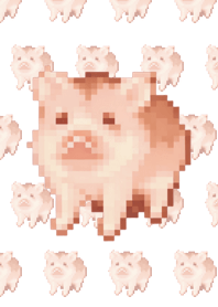 Pig Pattern Theme Pixel Green04