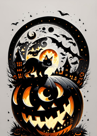 halloween cat EE068c