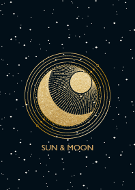 Golden sun and moon Esoteric art