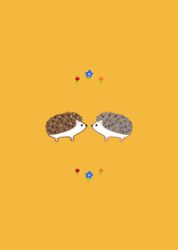 刺蝟&小花朵(日出黃色)