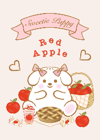 Sweetie puppy with red apple ;)