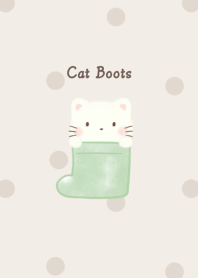 Cat and Boots -green- dot