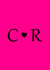 Initial "C & R" Vivid pink & black.