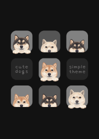 DOGS - shiba inu - BLACK/GRAY