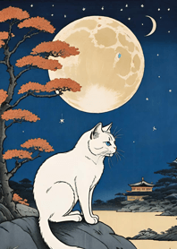Cat under the Moon E927E3