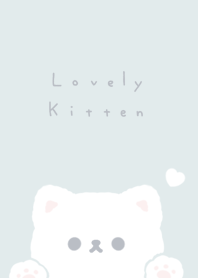 แมวน่ารัก / light blue white