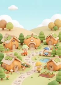 Cute Pumpkin Village Pastel