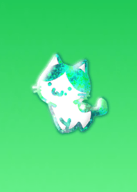 Galaxy Cat Green Blue