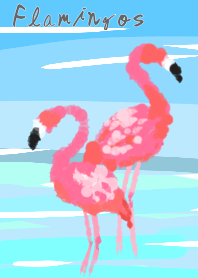 Flamingos and the Sea