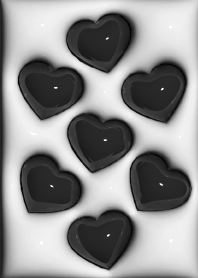 Plump heart white and black
