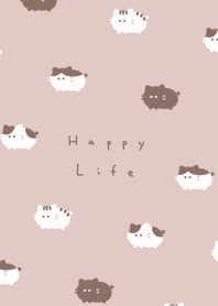 Chubby Cat / pink beige.