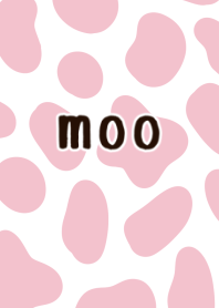 パステルピンク、牛柄テーマ