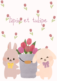 うさぎとチューリップ♡lapin et tulipe