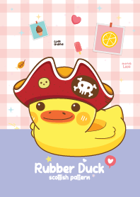 เป็ดยาง ลายสก๊อต สีม่วง