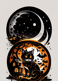 cat halloween B2a475