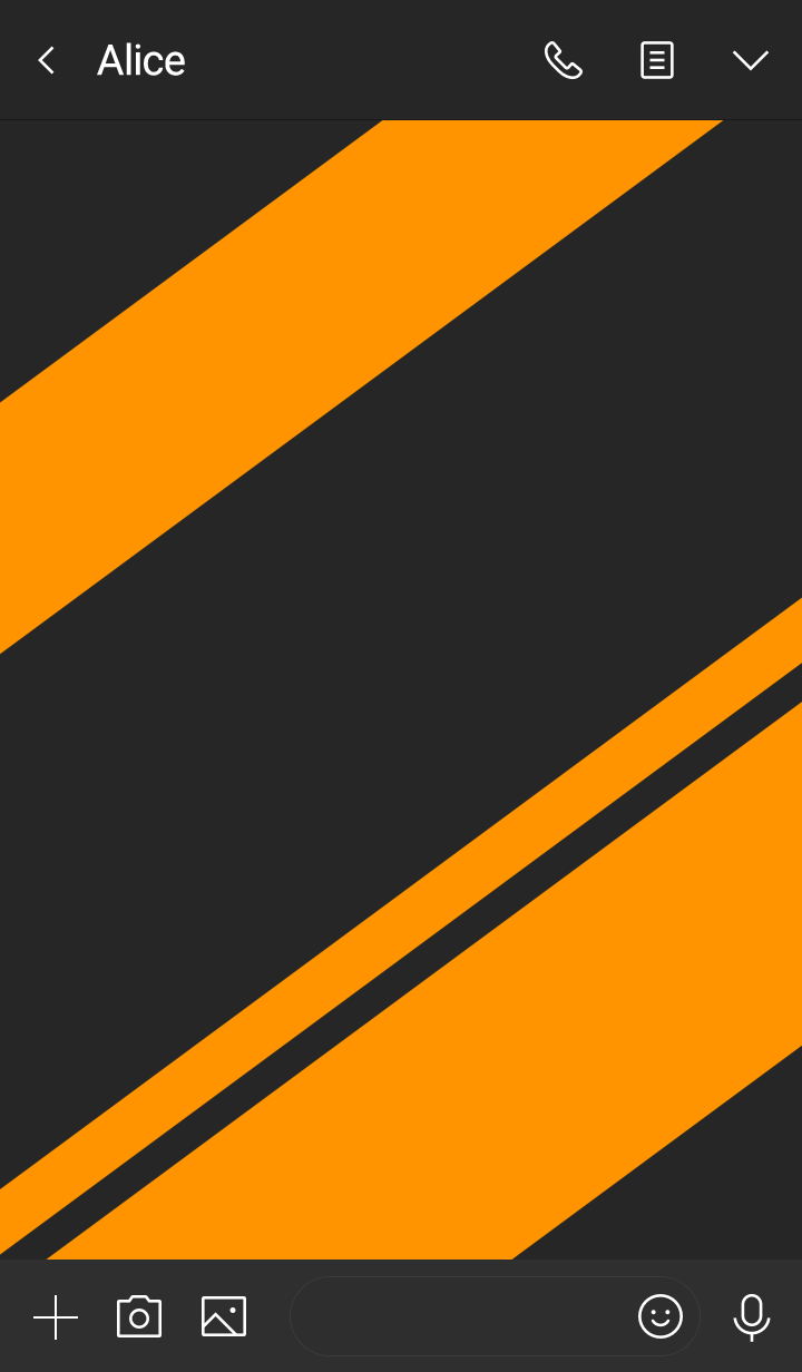 Line クリエイターズ着せかえ シンプル オレンジと黒 ロゴ無し No 2 3