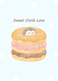 Hedgehog and Donuts -blue- dot