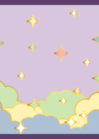 Pastel Clouds on purple