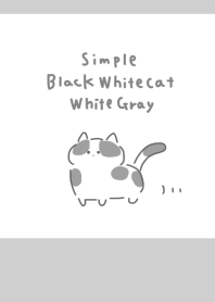 Simple black and white cat white gray