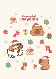 Capybara Cute : Happy Christmas Day