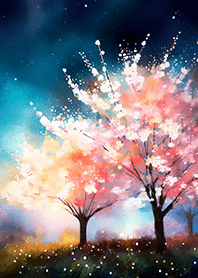 Beautiful night cherry blossoms#904